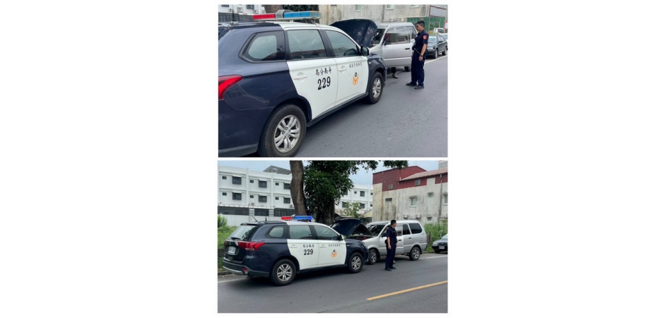 汽車突然不來電 雲林縣斗南分局古坑分駐所警接電救援(圖)