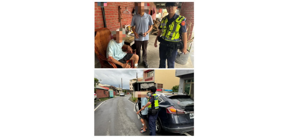 老翁路倒  雲林縣東和警溫馨助其返家(圖)