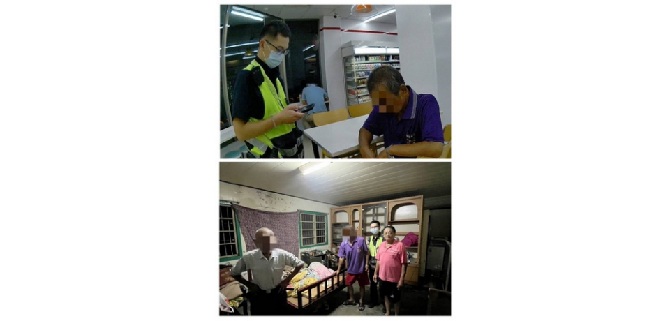 老翁獨坐多時  雲林縣東和警暖心助返家(圖)