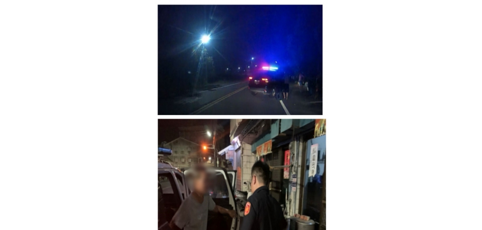 失智翁深夜呆坐路旁   斗南警助其返家(圖)