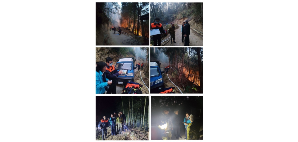 古坑草嶺山林火警持續搶救中　空地聯合與跨機關投入 已動員逾70人與多架次直升機全力防堵延燒(圖)