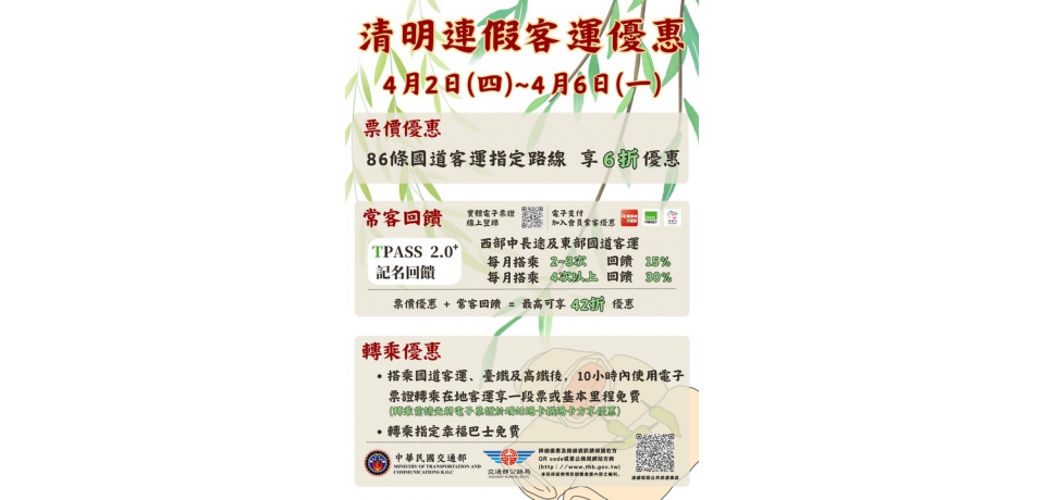 清明連假開心遊 疏運優惠聰明選(圖)